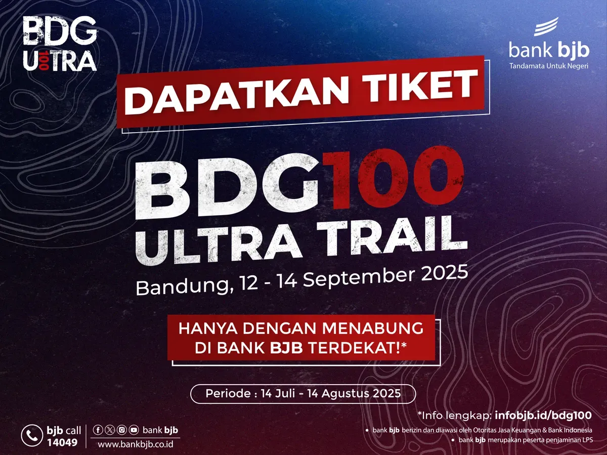 Melalui program Promo BDG 100 Ultra, bank bjb membuka kesempatan bagi masyarakat khususnya pecinta trail run. (Sumber: Dok. bank bjb)
