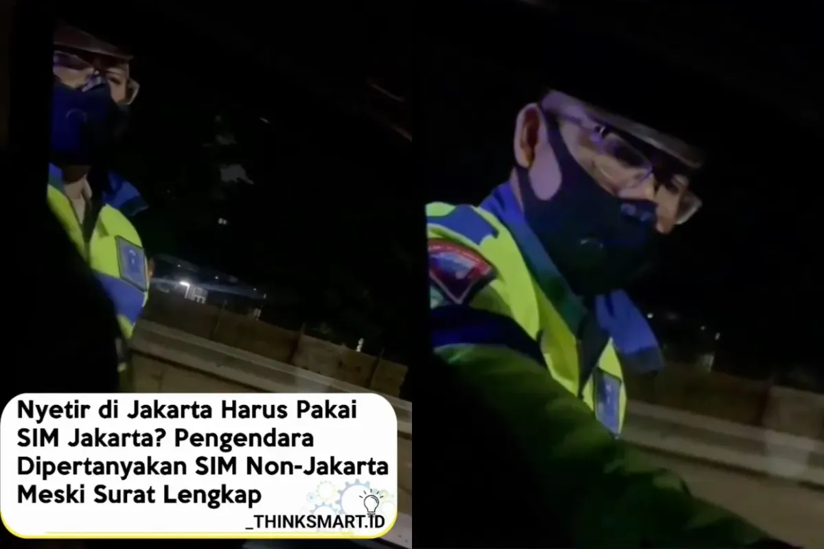 Ilustrasi video viral polisi lalu lintas yang menghentikan pengemudi dan menanyakan SIM Jakarta. (Sumber: Instagram/@_thinksmart.id)