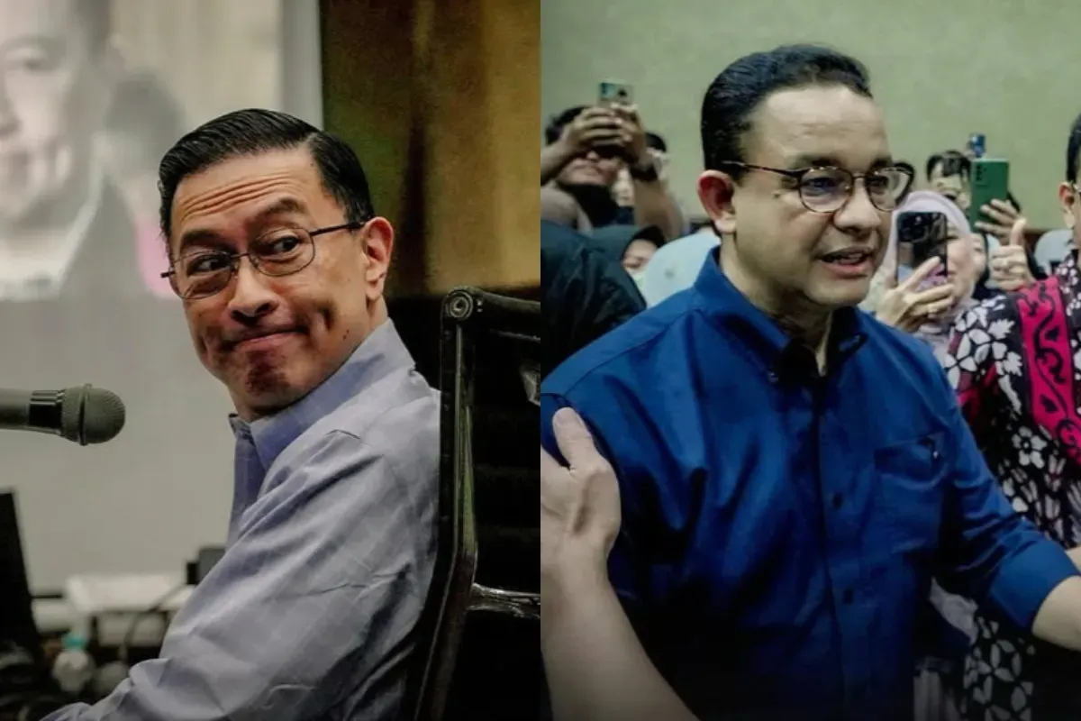Potret Tom Lembong (kiri) dan Anies Baswedan (kanan) saat dalam persidangan kasus dugaan korupsi impor gula. (Sumber: Instagram/@aniesbaswedan)