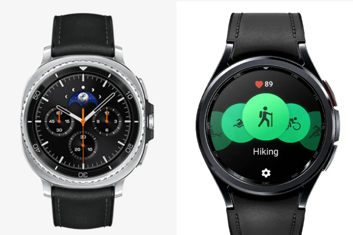 Ilustrasi perbandingan Galaxy Watch 8 Classic (kiri) vs Galaxy Watch 6 Classic (kanan). (Sumber: Samsung)