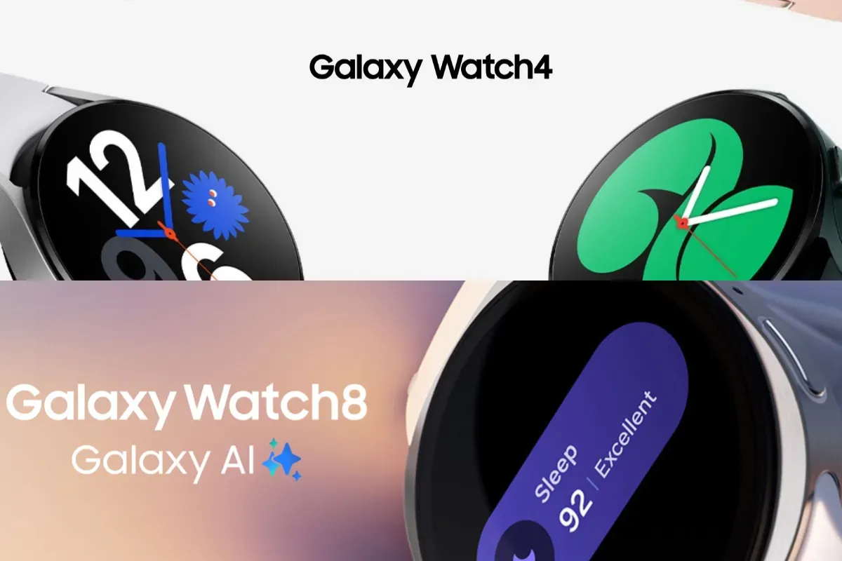 Ilustrasi perbandingan Galaxy Watch 8 vs Galaxy Watch 4. (Sumber: Samsung)