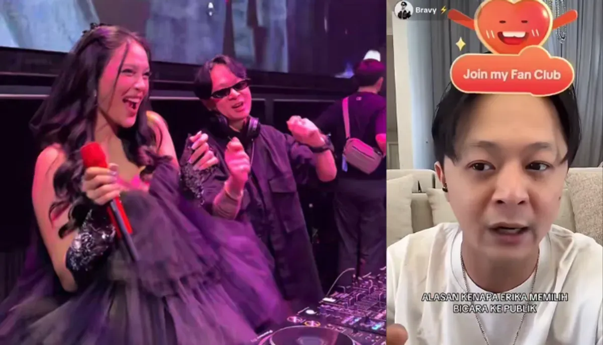 DJ Bravy pasang badan untuk Erika Carlina usai sang artis dituding normalisasi hamil tanpa nikah. Simak fakta lengkap dan ancaman yang mereka hadapi. (Sumber: X/@Berant_takan)