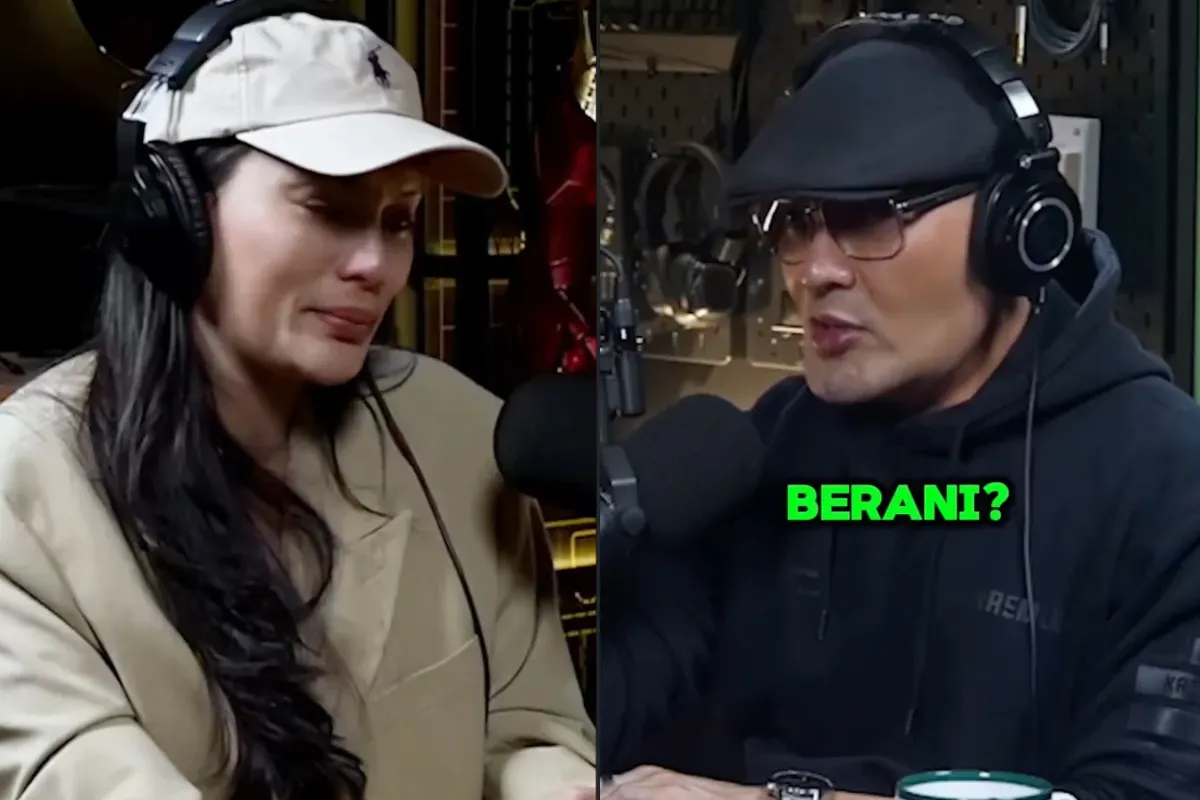 Potret Erika Carlina (kiri) dan Deddy Corbuzier (kanan) saat dalam acara podcast serta bercerita tentang kehamilan Erika. (Sumber: Instagram/@masterdeddycorbuzier)