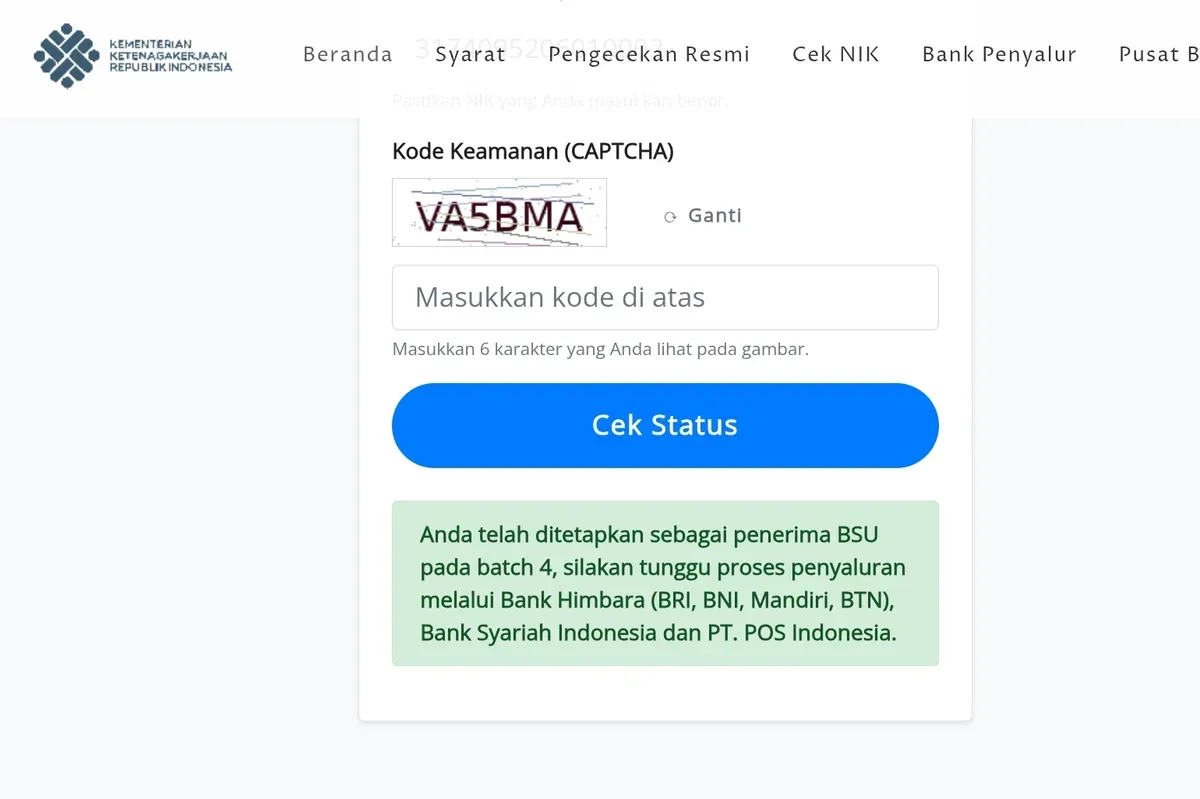 BSU Batch 4 cair lagi ke rekening penerima yang belum mendapatkan bantuan. (Sumber: tangkapan layar)