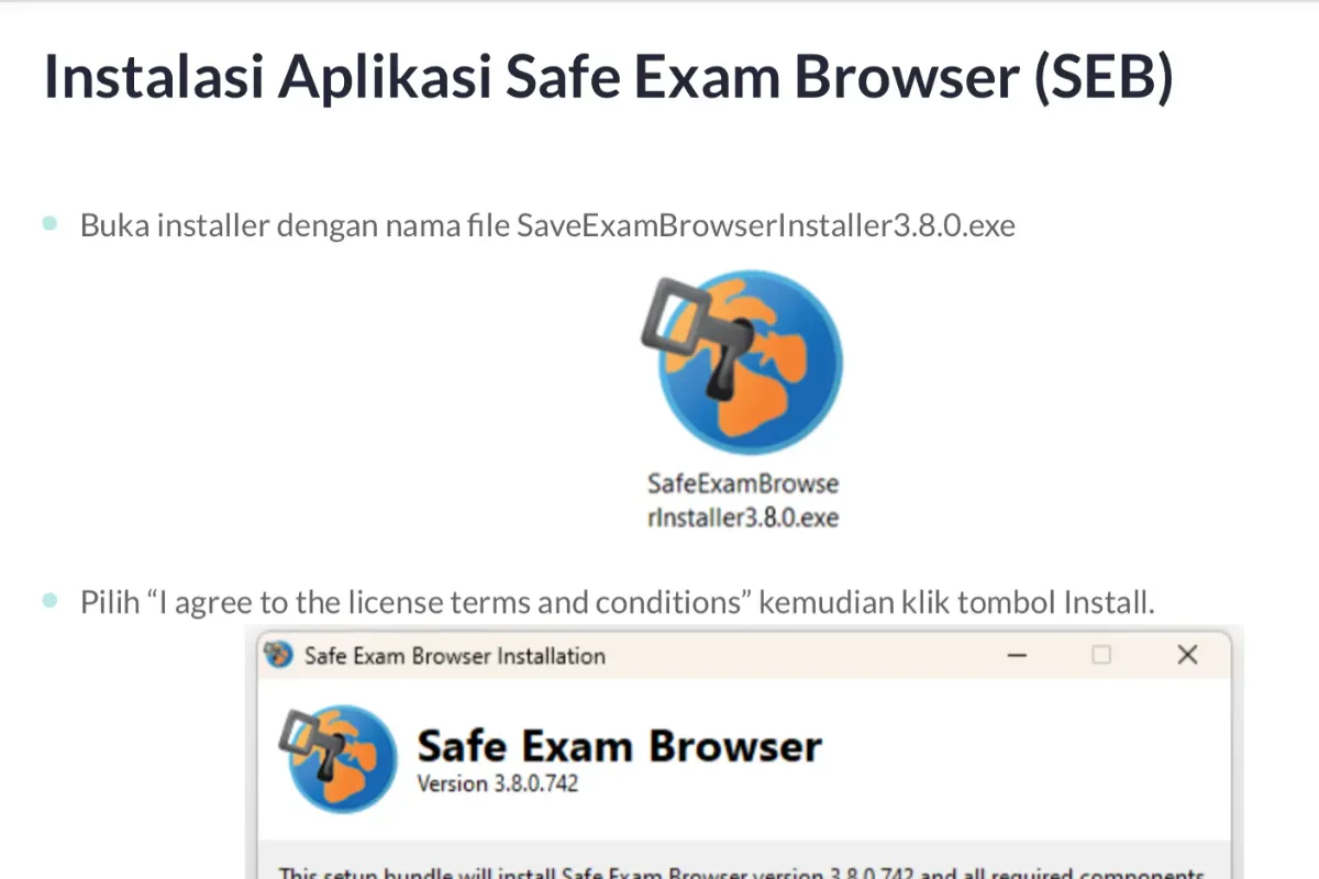 Ilustrasi cara instal aplikasi Exambppp untuk sistem operasi Windows atau MacOs. (Sumber: Kemendikbud.go.id)