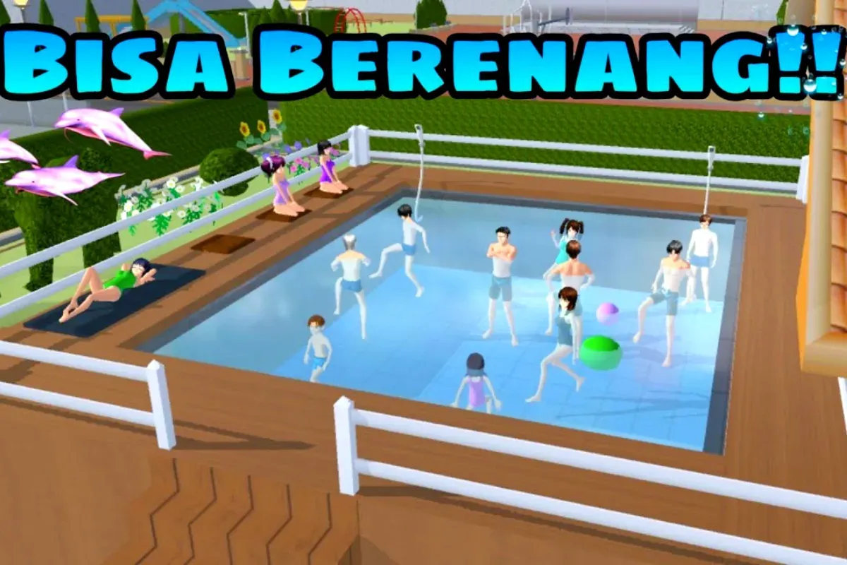 Ilustrasi membuat kolam renang di Sakura School Simulator. (Sumber: YouTube/Shofya Tricom)