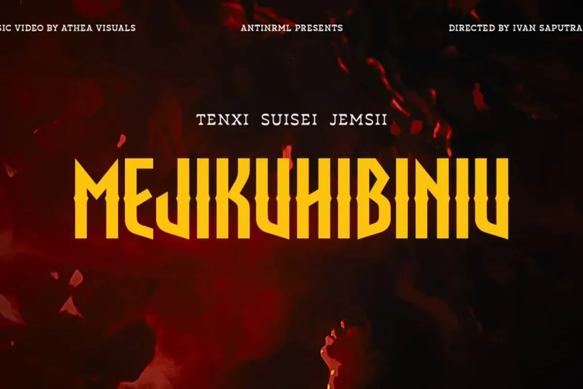 Lirik lagu mejikuhibiniu yang viral di TikTok. (Sumber: tangkapan layar)