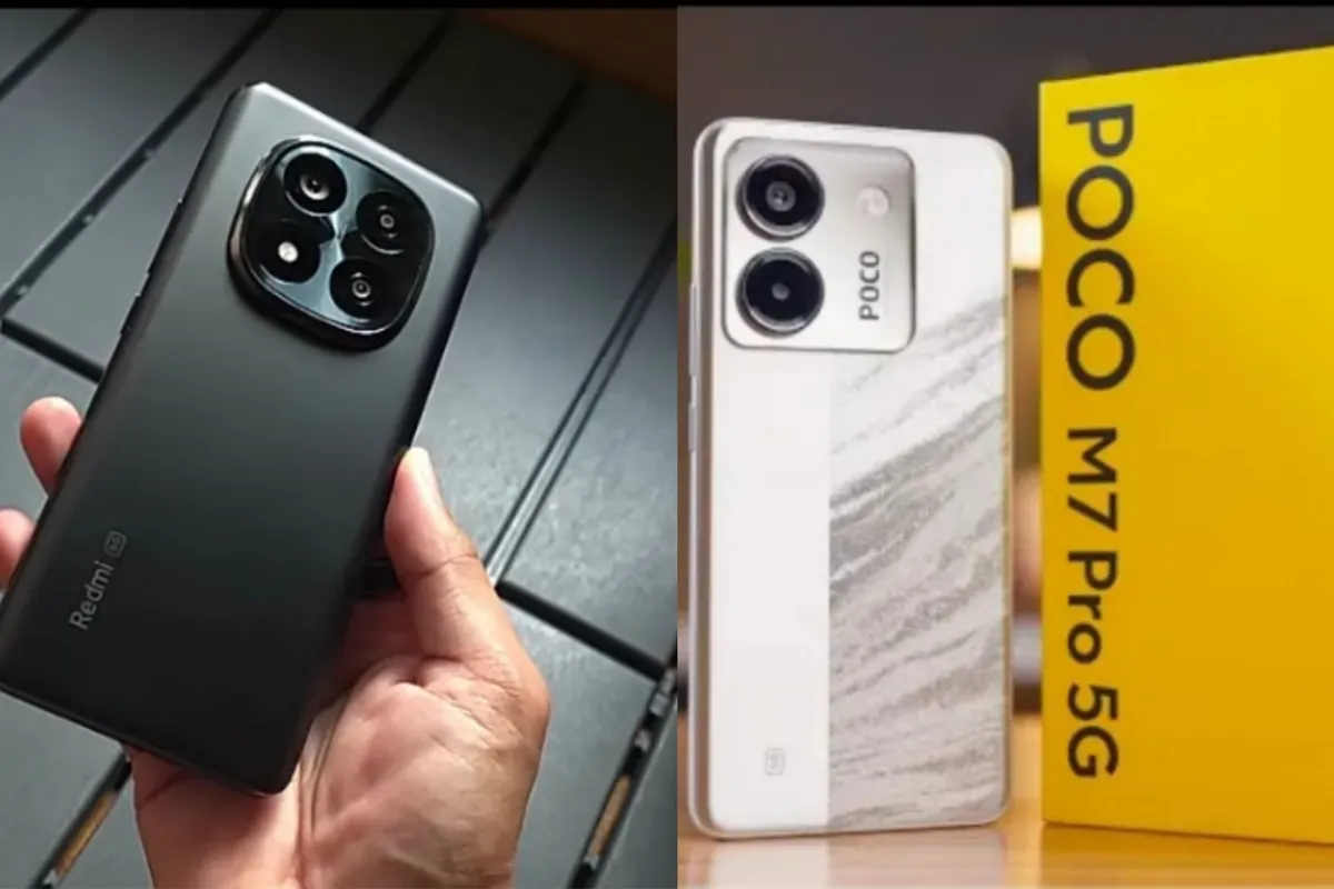 Perbandingan Xiaomi Redmi Jotr 14 Pro+ 5G dengan Poco M7 Pro 5G. (Sumber: YouTube/Putu Reza)