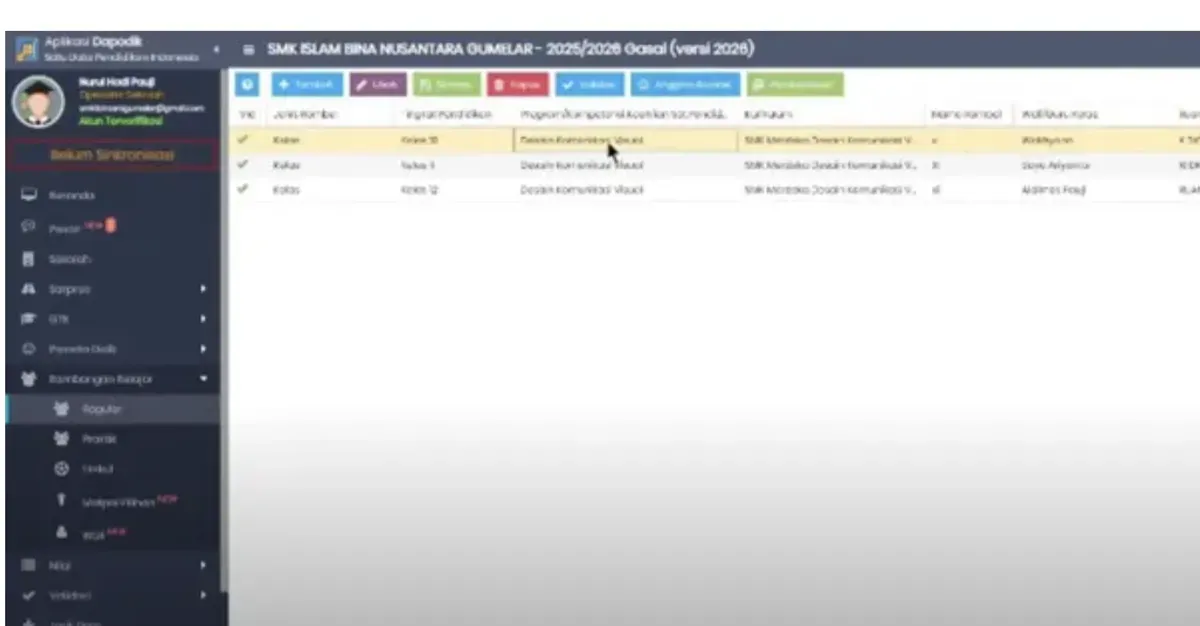 Resmi! Panduan Input Data Pembelajaran Dapodik 2026 Agar Info GTK Valid dan Tidak Kosong (Sumber: Dok/Dapodik 2026)
