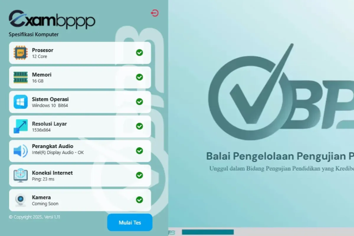 Ilustrasi tampilan aplikasi Exambppp untuk UKPPPG metode UTBK. (Sumber: YouTube/Calon Guru)