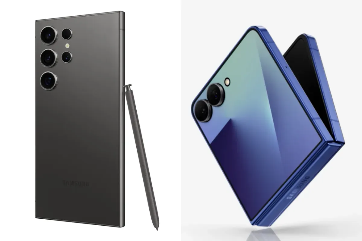 Ilustrasi perbandingan Samsung Galaxy S24 Ultra vs Galaxy Z Flip7 (Sumber: Samsung)