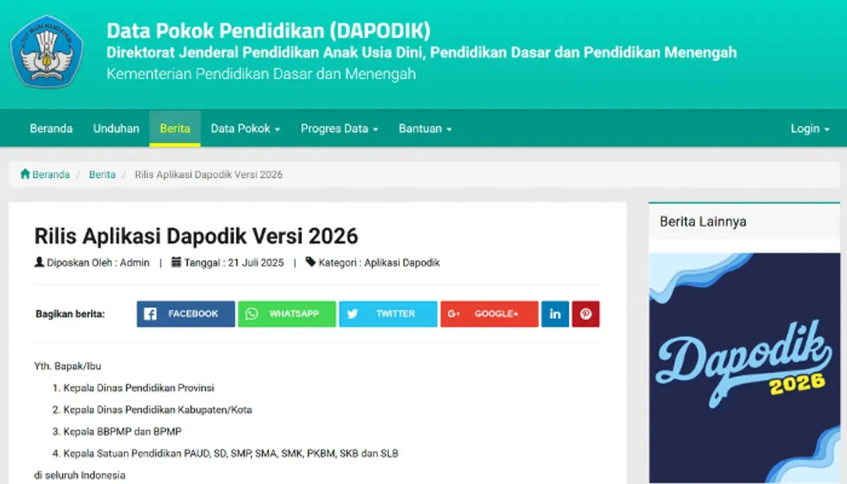 Pastikan tunjangan guru tidak tertunda! Panduan praktis input tugas tambahan di Dapodik 2026 untuk TTU dan TTLE agar INFO GTK valid dan lengkap. (Sumber: dapo.kemendikdasmen.go.id)