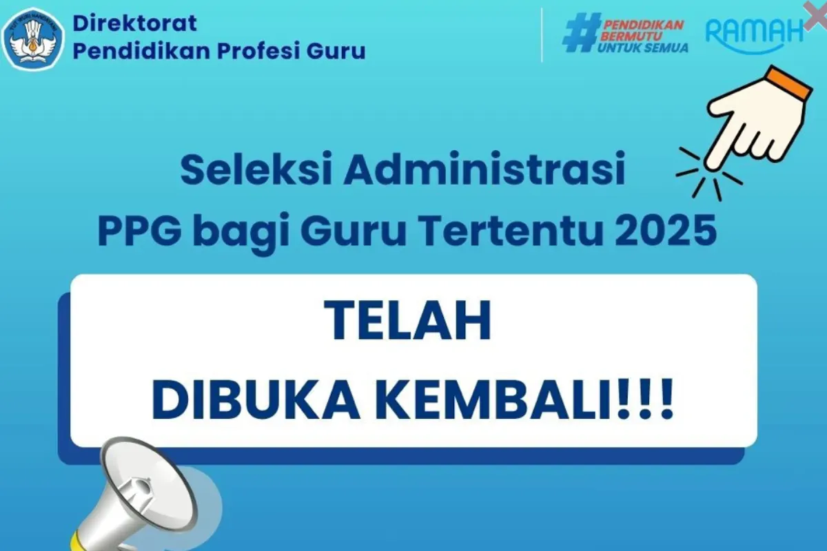 Ilustrasi pembukaan seleksi PPG Guru Tertentu 2025. (Sumber: Kemendikdasmen)