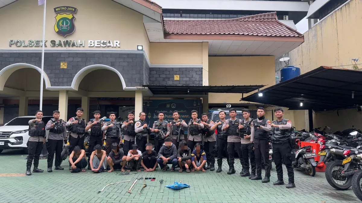 Polres Metro Jakarta Pusat mengamankan 8 orang pelaku tawuran. (Sumber: Dok Humas Polres Metro Jakarta Pusat)