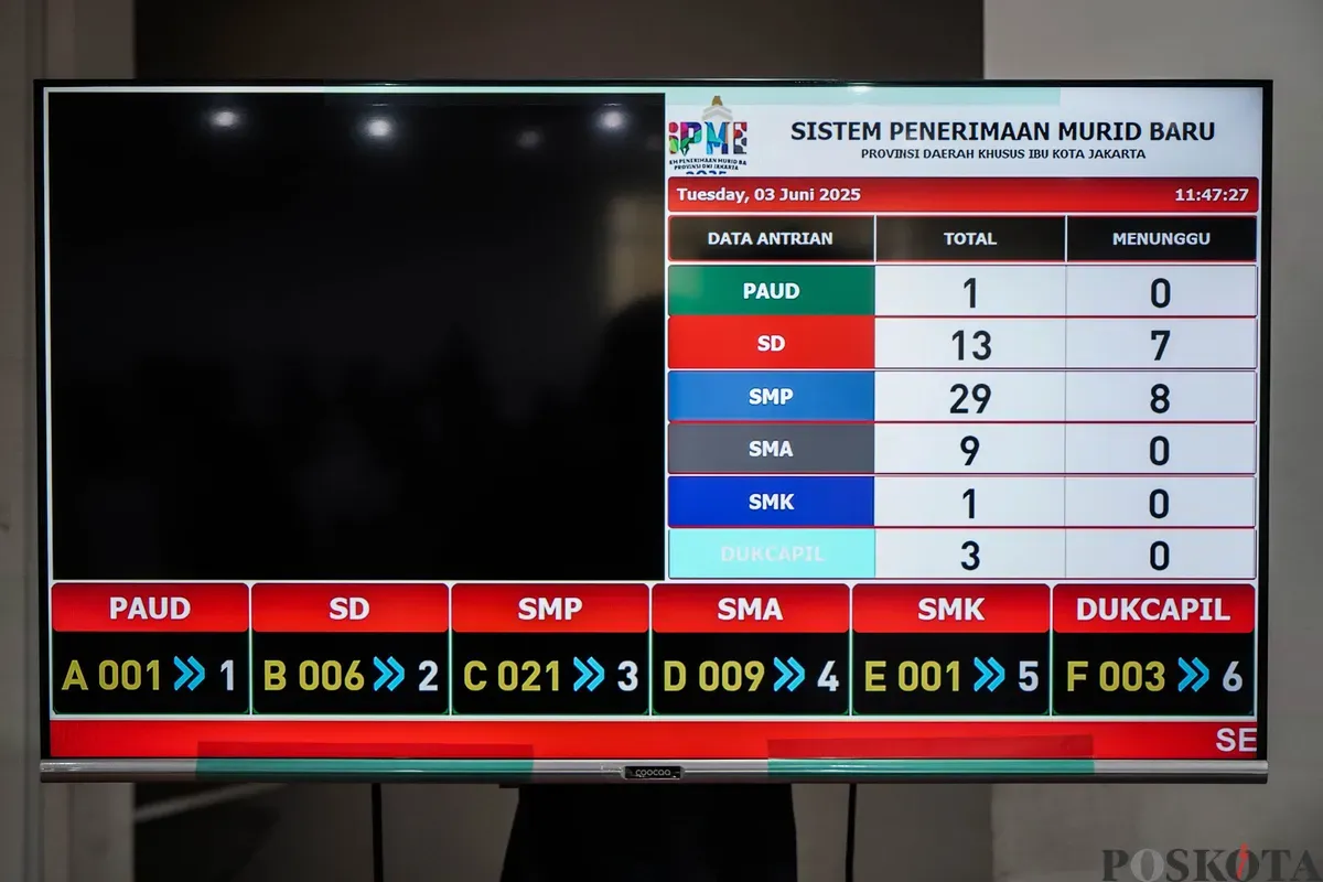 Dinas Pendidikan DKI Jakarta melayani aduan orang tua siswa di Posko Layanan Seleksi Penerimaan Murid Baru (SPMB), Gedung Dinas Pendidikan DKI Jakarta, Selasa, 3 Juni 2025. (Sumber: Poskota/Bilal Nugraha Ginanjar)