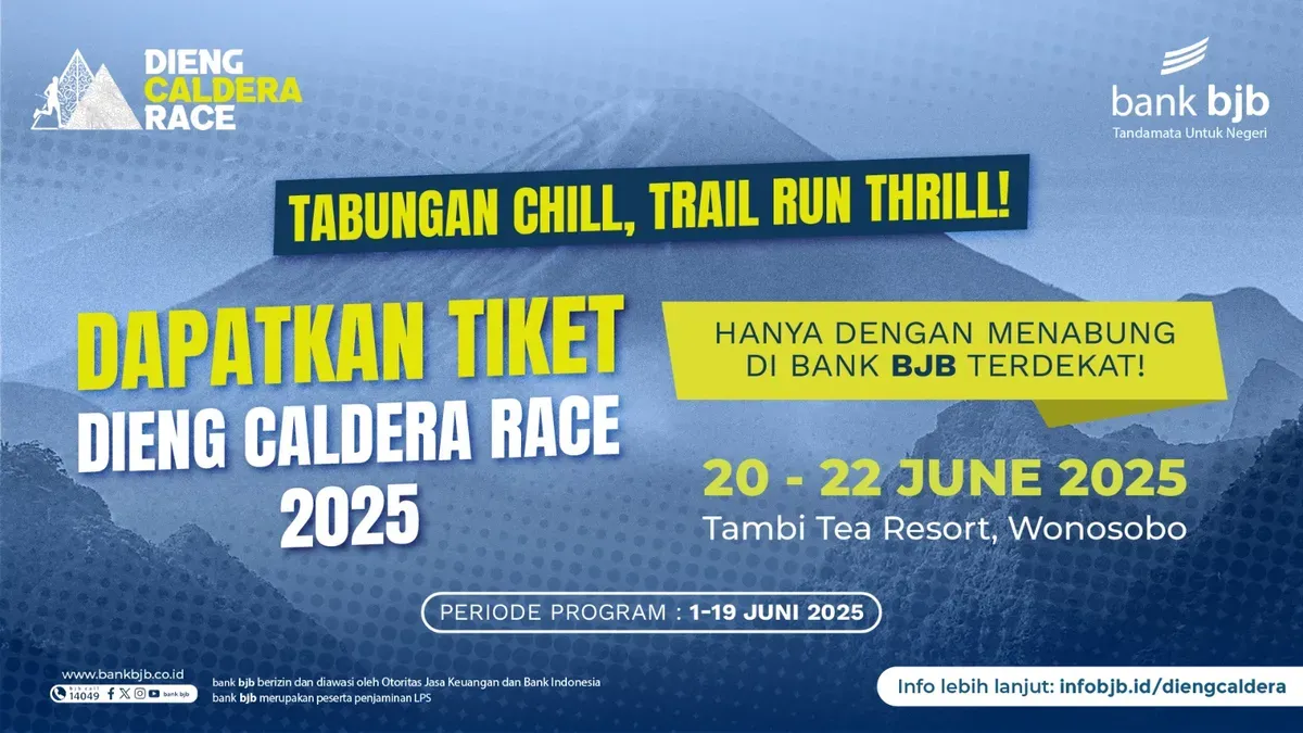 Dieng Caldera Race 2025 akan digelar 20-22 Juni 2025 di Tambi Tea Resort, Wonosobo, Jawa Tengah. (Sumber: Dok. bank bjb)