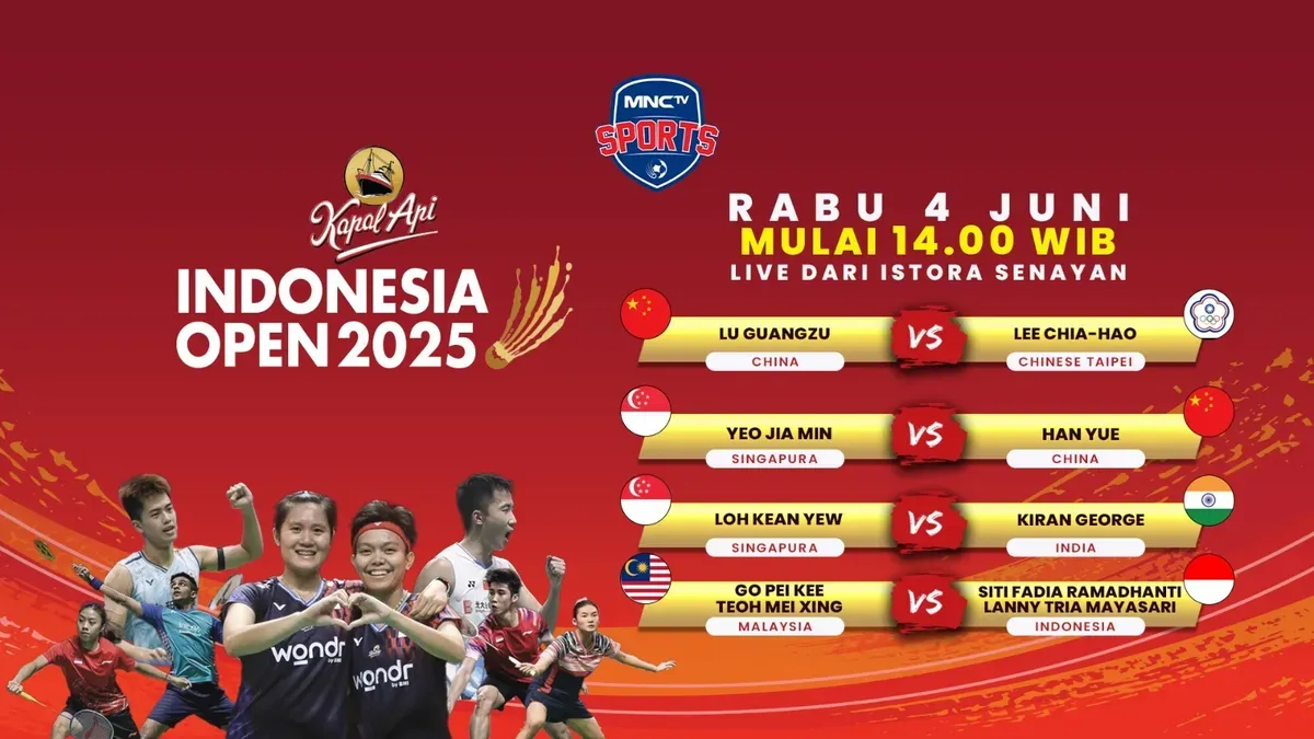 Turnamen Badminton Kapal Api Indonesia Open 2025 Hari Ini Pasangan Siti Fadia Ramadhanti dan Lanny Tria Mayasari Lawan Ganda Putri Malaysia (Sumber: Dok. MNCTV)