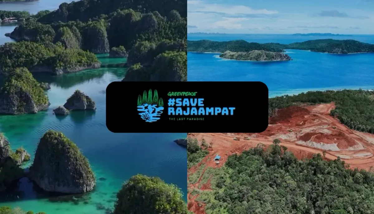Kondisi miris Raja Ampat yang beralih jadi tambang nikel viral di media sosial, aktivis dan netizen menuntut pembatalan proyek (Sumber: Instagram/@greenpeaceid)