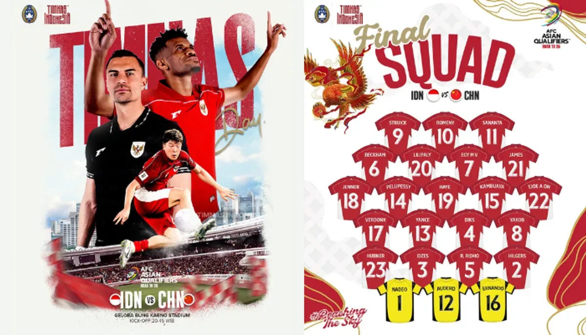 Kualifikasi Piala Dunia 2026! Simak jadwal, head to head, dan link live streaming Timnas Indonesia vs China di SUGBK. (Sumber: Instagram/@timnasindonesia)