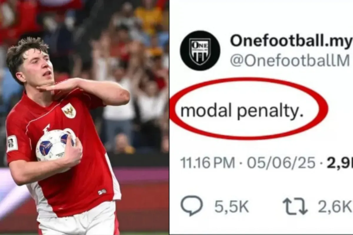 Akun media Malaysia diduga sindir Timnas Indonesia. (Sumber: Kolase/Dok.Timnas Indonesia/ X: @OnefootballM)