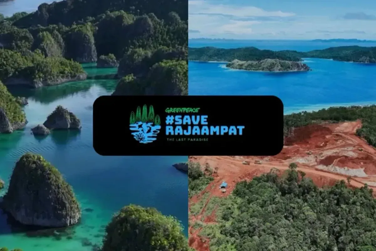 Pakar hukum tata negara menilai aktivitas tambang di Pulau Gag Raja Ampat melanggar undang-undang. (Sumber: Instagram/@greenpeaceid)