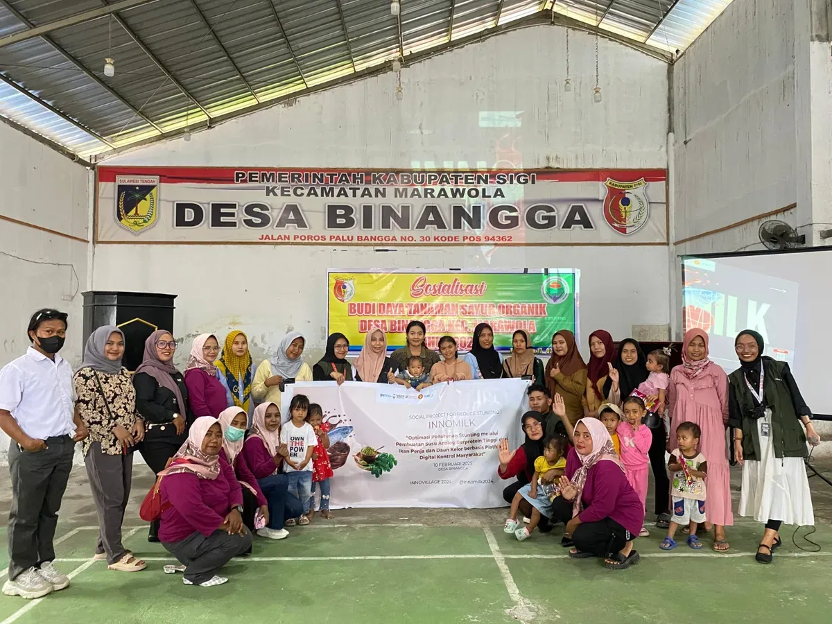 Pelaksanaan program InnoMilk di Kabupaten Sigi, Marawola, Desa Binangga. (Sumber: Dok. Telkom)