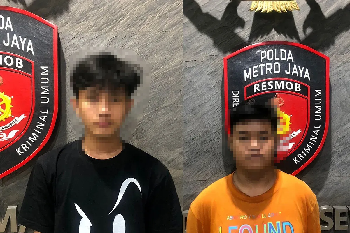 Dua muncikari pembuat konten pornografi anak di bawah umur yang diamankan Polda Metro Jaya. (Sumber: Dok Humas Polda Metro Jaya)
