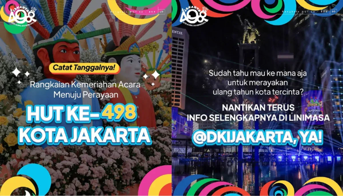 5 acara wajib di HUT Jakarta 498 Jakarnaval, konser internasional, pameran seni, hingga lomba kuliner. Info lokasi dan tiket gratis! (Sumber: Instagram/@dkijakarta)