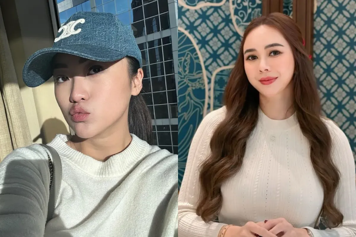 Spekulasi warganet mengaitkan Aura Kasih (kanan) dengan mantan pacar suami Berlin Lee (kiri) usai kisah pernikahan Berlin viral. (Sumber: Instagram)