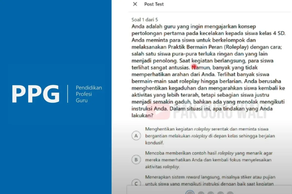 Kunci Jawaban Post Test Modul 2 PPG 2025, Simak Strategi Raih Nilai Tertinggi (Sumber: Youtube/@Pak Guru Wali)