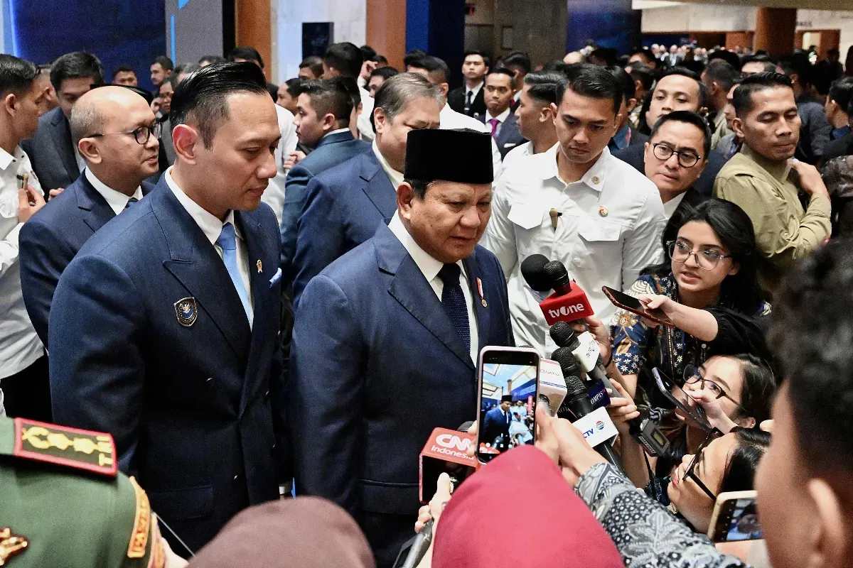 Potret Presiden Prabowo Subianto saat menghadiri forum International Conference on Infrastructure (ICI). (Sumber: Setneg.go.id)