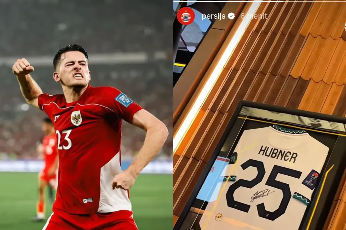Rumor transfer Persija makin panas usai muncul kode jersey Justin Hubner di markas Persija. (Sumber: Instagram)