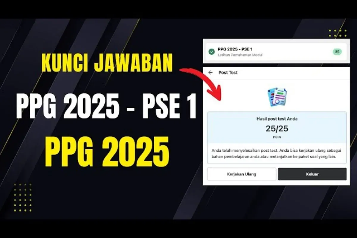 Kunci Jawaban Post Test PPG 2025 PSE 1 Modul 2. (Sumber: YouTube/FD Succes100)