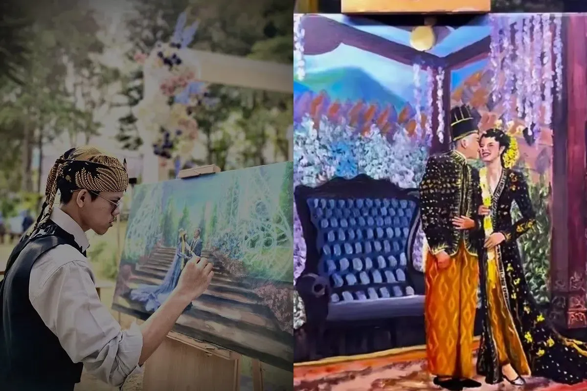 Azmi Fathurrahman viral usai aksi live painting di pernikahan Al Ghazali dan Alyssa Daguise, ini profilnya. (Sumber: Istimewa)