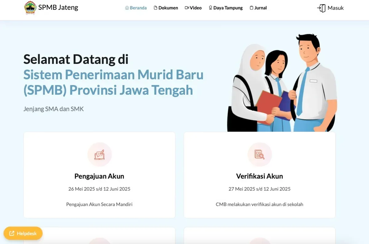 Cara cek hasil pengumuman SPMB Jateng (Sumber: https://spmb.jatengprov.go.id/)