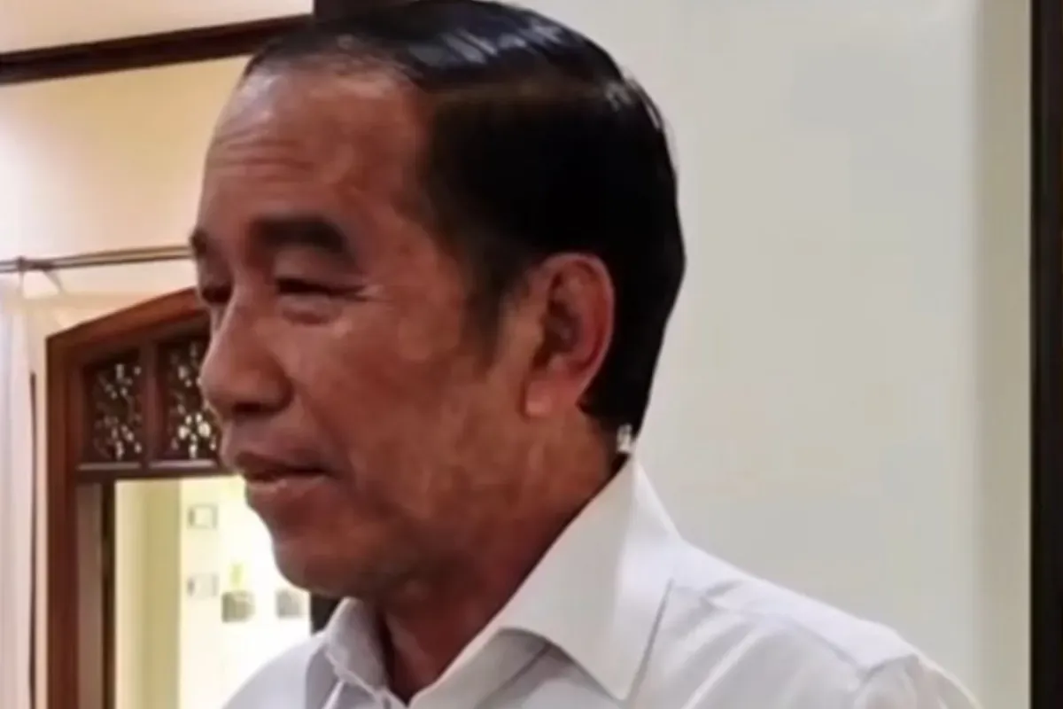 Potret wajah Jokowi yang jadi sorotan publik, serta spekulasi mengidap autoimun dan Sindrom Steven Johnson. (Sumber: X/@sharpandshark)