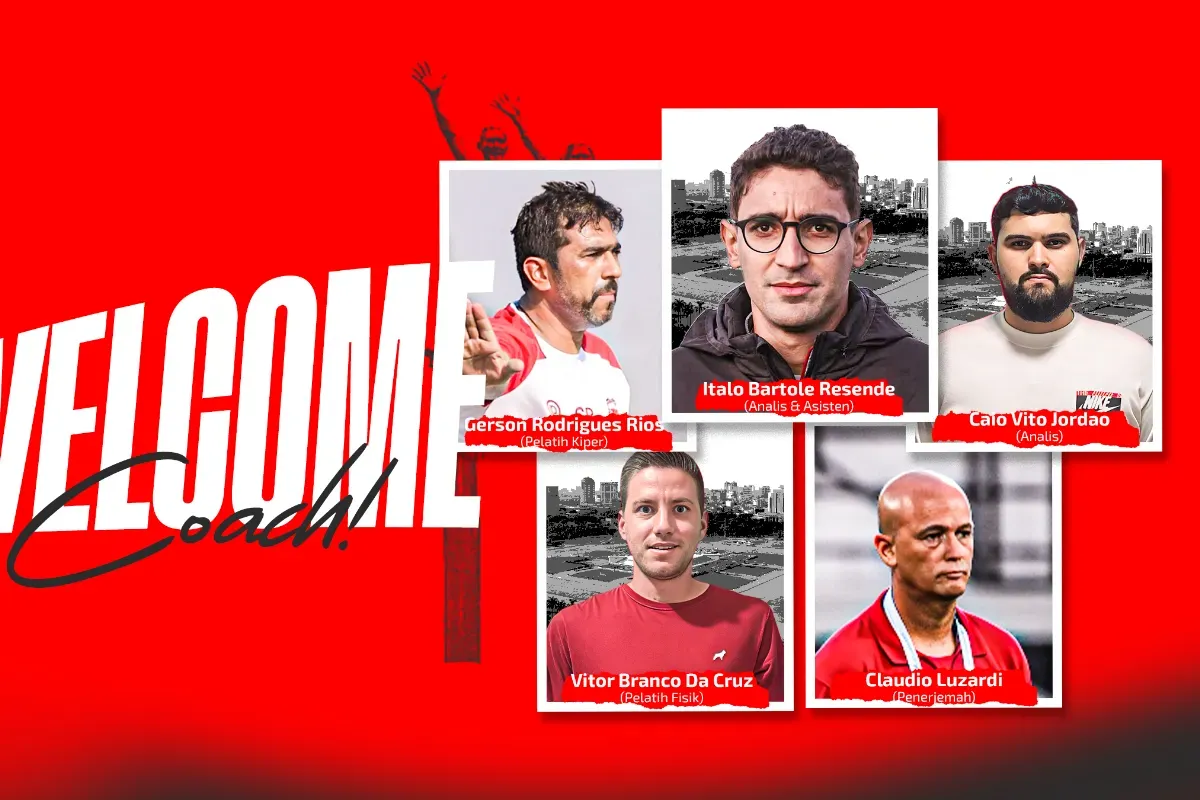 Potret staf kepelatihan baru Persija Jakarta. Staf kepelatihan rasa negeri Samba. (Sumber: Persija)