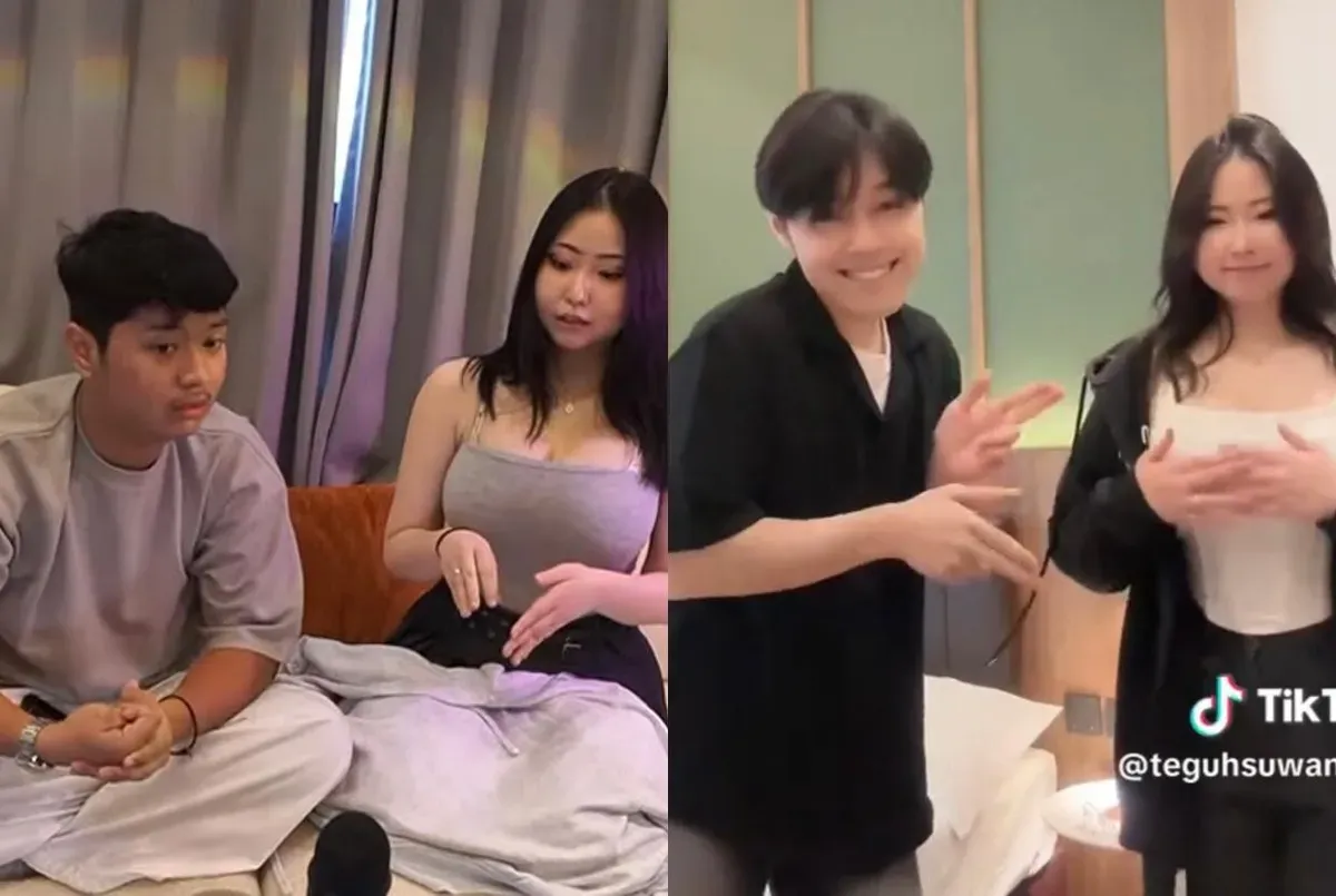 Ello MG dan Teguh Suwandi viral usai kolaborasi bersama Msbreewc alias Bree Wales Covington. (Sumber: TikTok/@ellomg, @teguhsuwandi19)