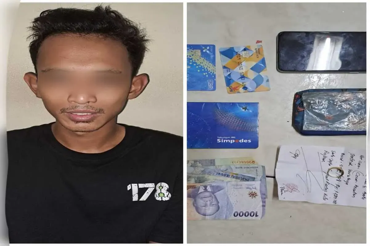 Unit Reskrim Polsek Grogol Petamburan menangkap seorang pemuda berinisial FN, 25 tahun yang diduga mencuri tas pemilik warung di Jakarta Barat. (Sumber: Polsek Grogol Petamburan)