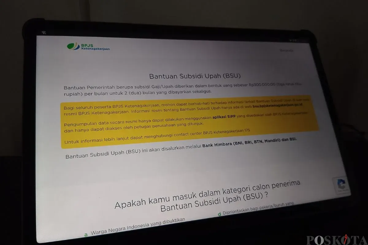 Panduan cek status penerimaan BSU 2025 BPJS Ketenagakerjaan. (Sumber: Poskota/Faiz)