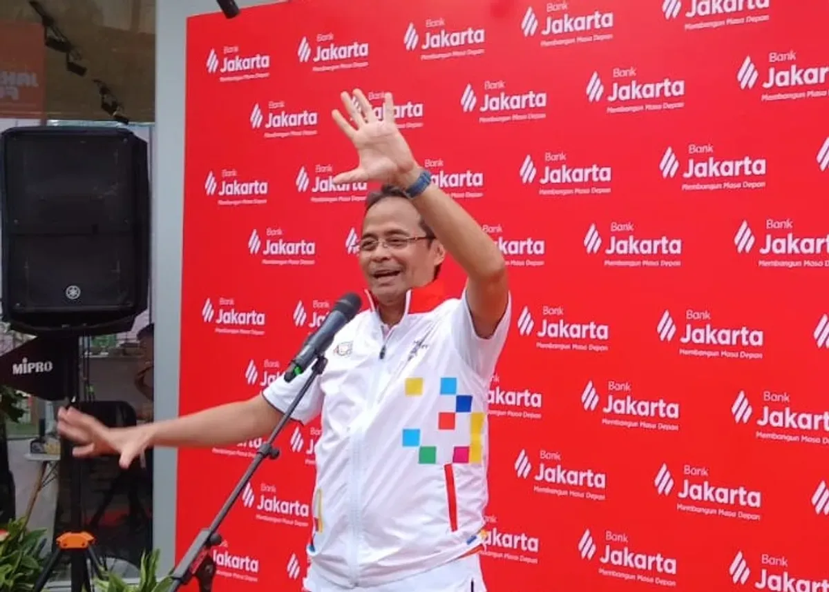 Direktur Utama Bank Jakarta Agus H Widodo saat pergantian nama Bank DKI. (Sumber: Dok. Bank Jakarta)