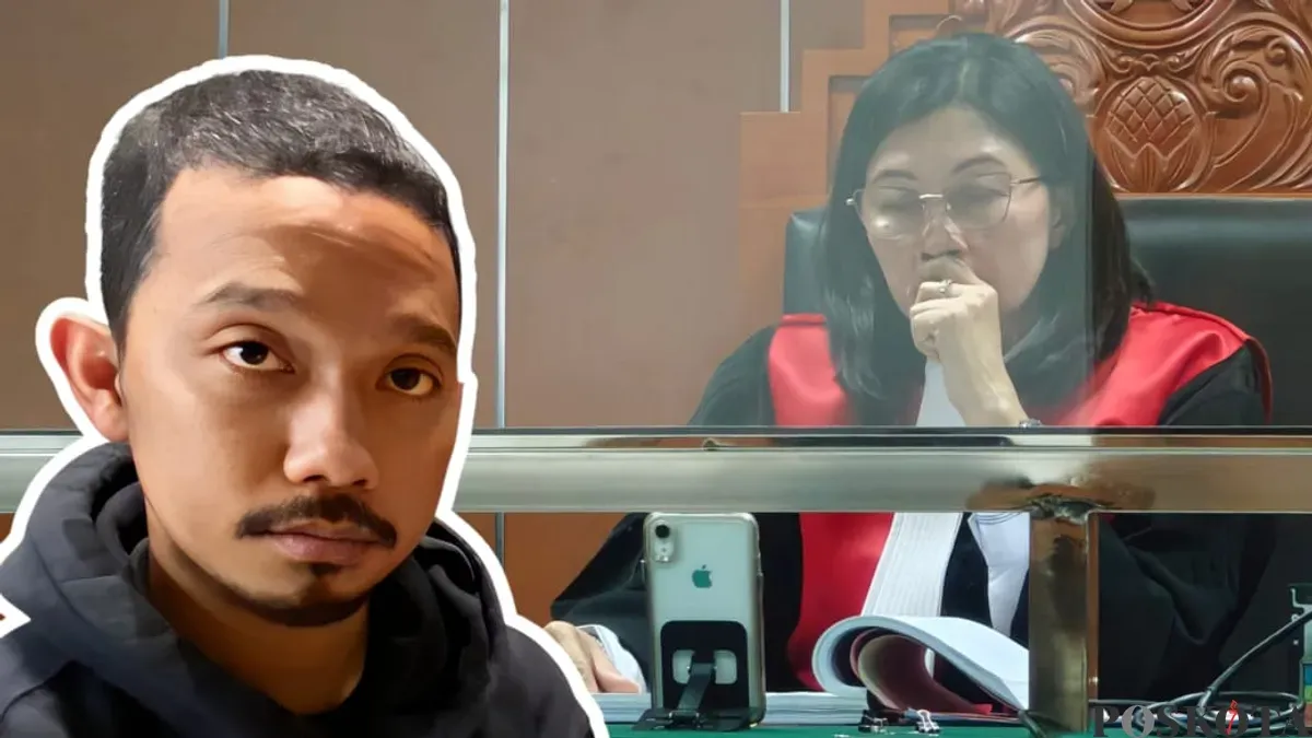 Sidang kasus dugaan penipuan konser musik terdakwa YouTuber dengan agenda pemeriksaan saksi di PN Jakarta Barat, Senin, 23 Juni 2025. (Sumber: POSKOTA | Foto: Pandi Ramedhan)