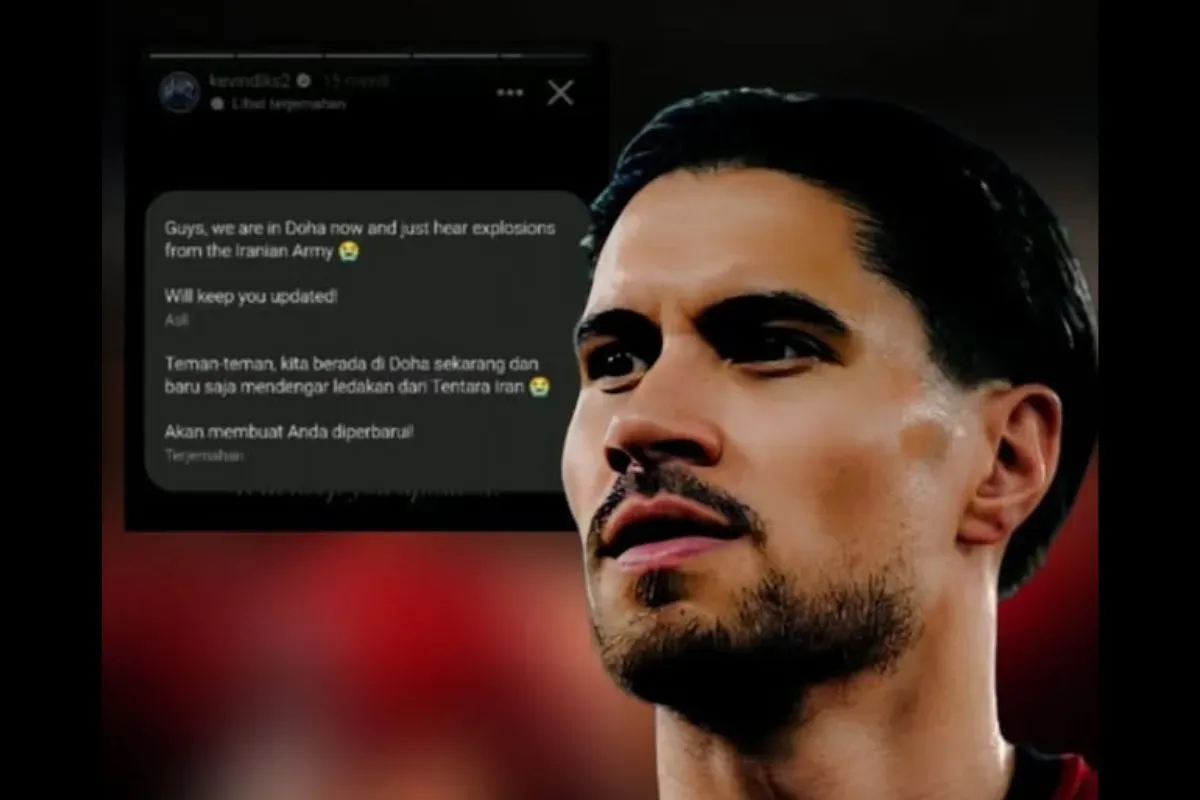 Pemain Timnas Indonesia, Kevin Diks terjebak di bandara Qatar usai liburan karena dampak konflik Iran-AS. (Sumber: Instagram/@halfblood_indonesie1)