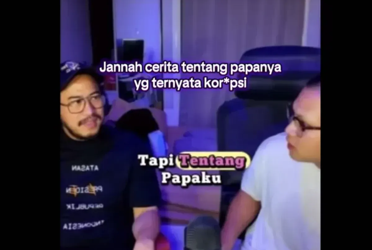 Bigmo saat tampil dalam video bersama Pandji Pragiwaksono, membagikan kisah mengejutkan tentang masa lalu keluarganya. (Sumber: TikTok/@clipperbigmo11)