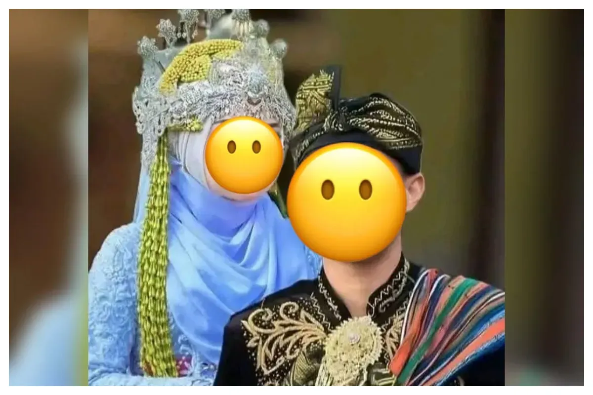 Pengantin viral asal Lombok, Rodi Handika dan Nurdiana . (Sumber: X/@RacoonEntID)