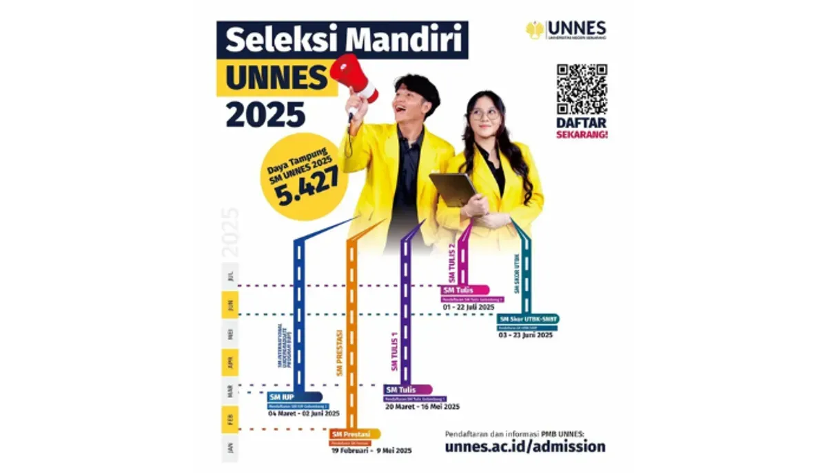 Panduan lengkap cek kelulusan Seleksi Mandiri UNNES 2025 dan tabel biaya UKT semua fakultas. Persyaratan registrasi serta tips antisipasi error akses. (Sumber: Instagram/@unnes_semarang)