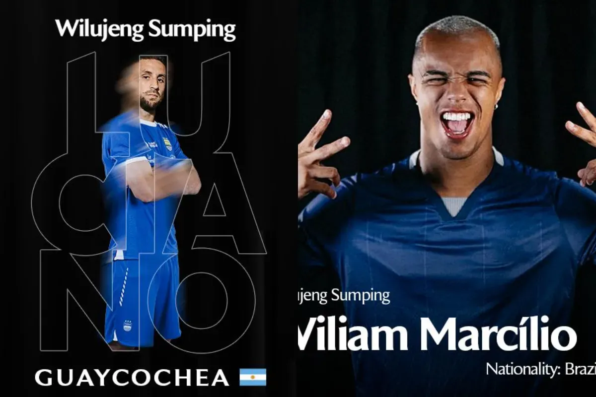Potret dua pemain anyar Persib Bandung, Luciano Guaycochea (kiri) dan Wiliam Marcilio (kanan) yang disebut membuat lini tengah dan serang Maung Bandung makin gahar. (Sumber: Persib)
