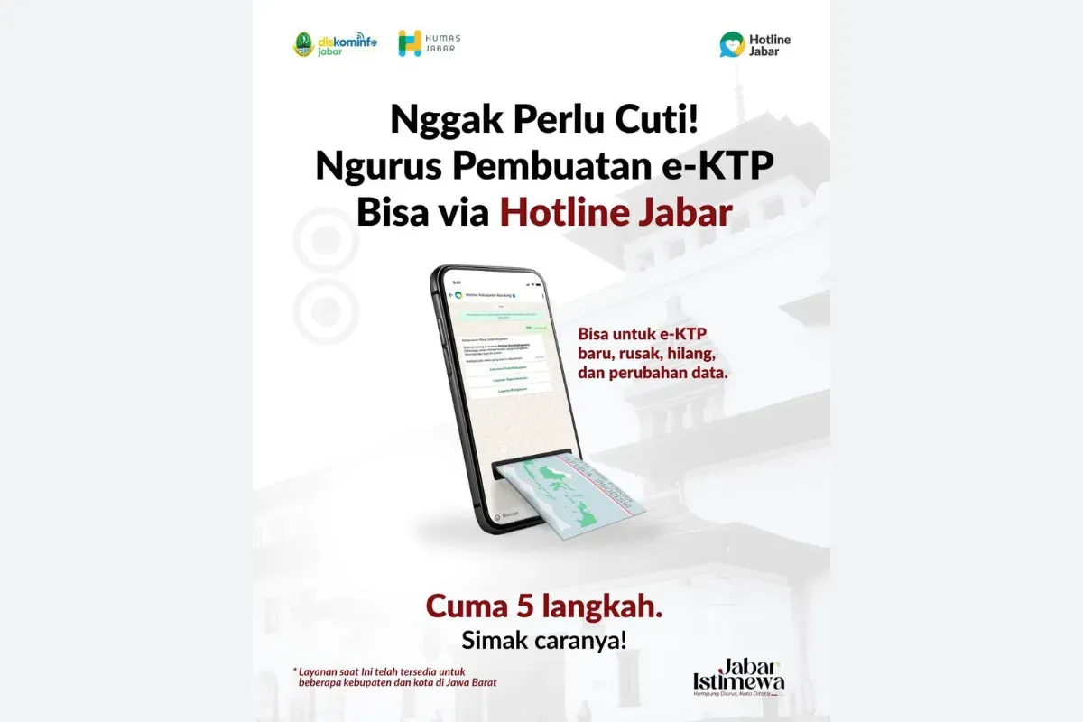 Cara Urus Pembuatan e-KTP dari Hotline Jabar, Semuanya Dilakukan dari WhatsApp (Sumber: Instagram/sapawarga_jabar)