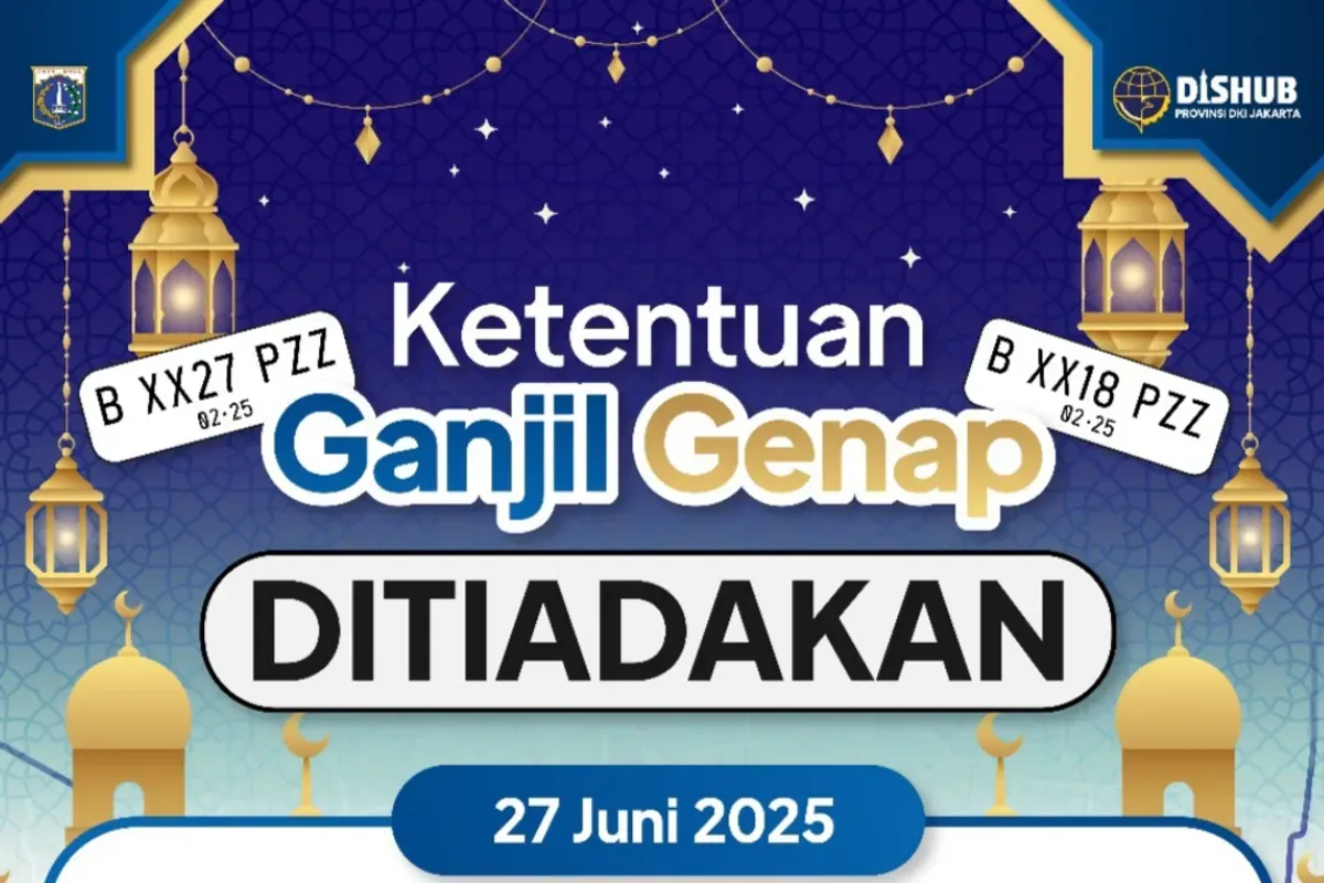 Aturan sistem ganjil genap di Jakarta ditiadakan pada 27 Juni 2025 sehubungan libur nasional Tahun Baru Islam. (Sumber: Instagram/@dishubdkijakarta.)
