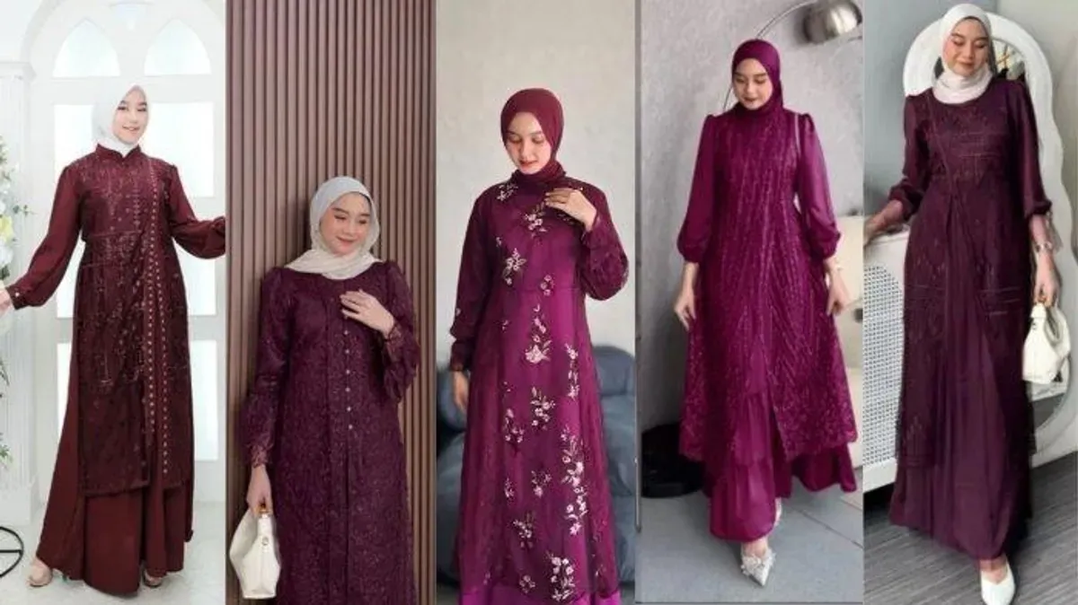Rahasia Tampil Modis! Intip 7 Gamis Motif Berpadu Rompi Polos Favorit Hijabers Tahun Ini (Sumber: Pinterest)